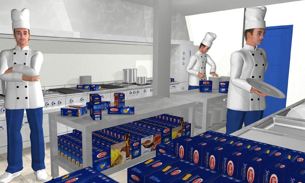 Visual allestimento evento Barilla