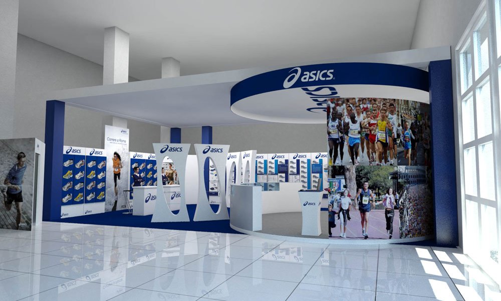 Visual allestimento stand Asics