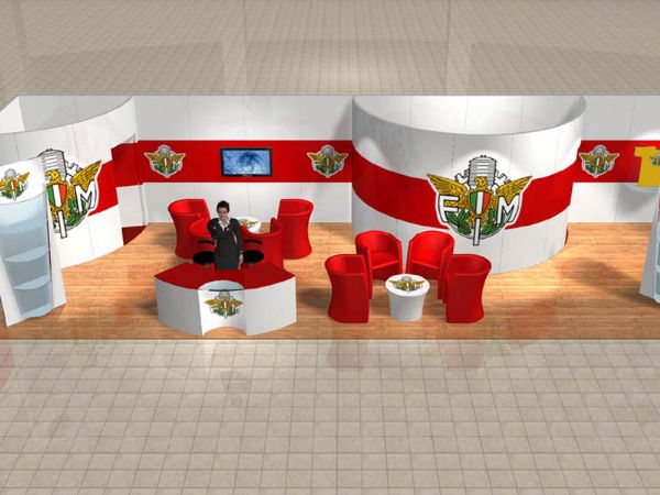 Visual allestimento stand Federazione Motociclistica Italiana