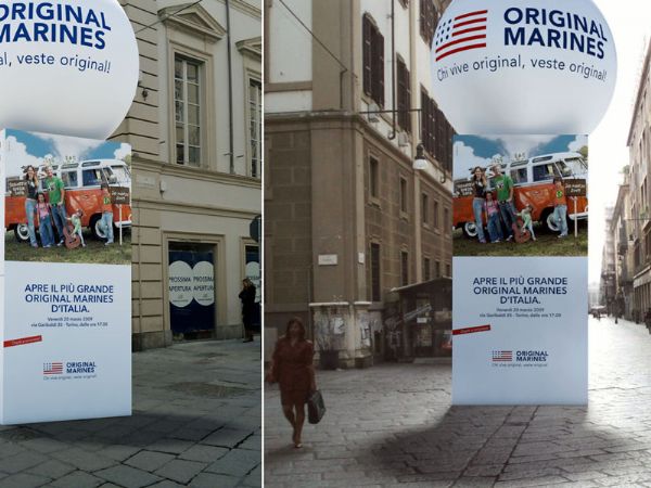 Visual allestimento totem Original Marines