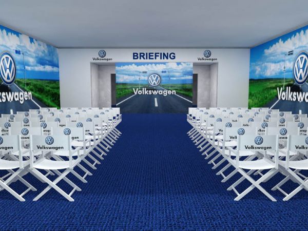 Modello 3D e render visual allestimento stand Volkswagen - Peraria Fly Service (2009) #4