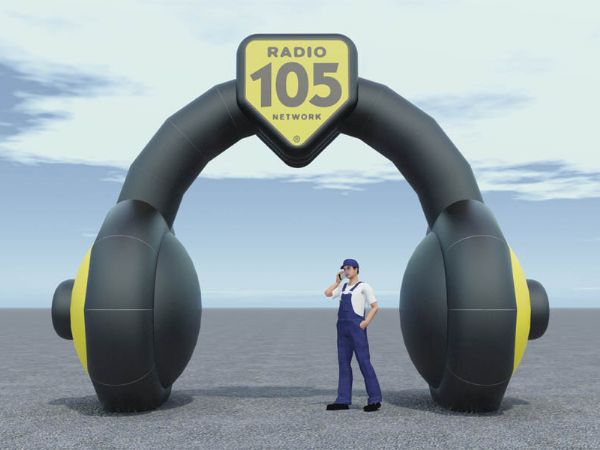 Modello 3D e render visual manufatto gonfiabile ad aria fredda - Peraria Fly Service (2005)