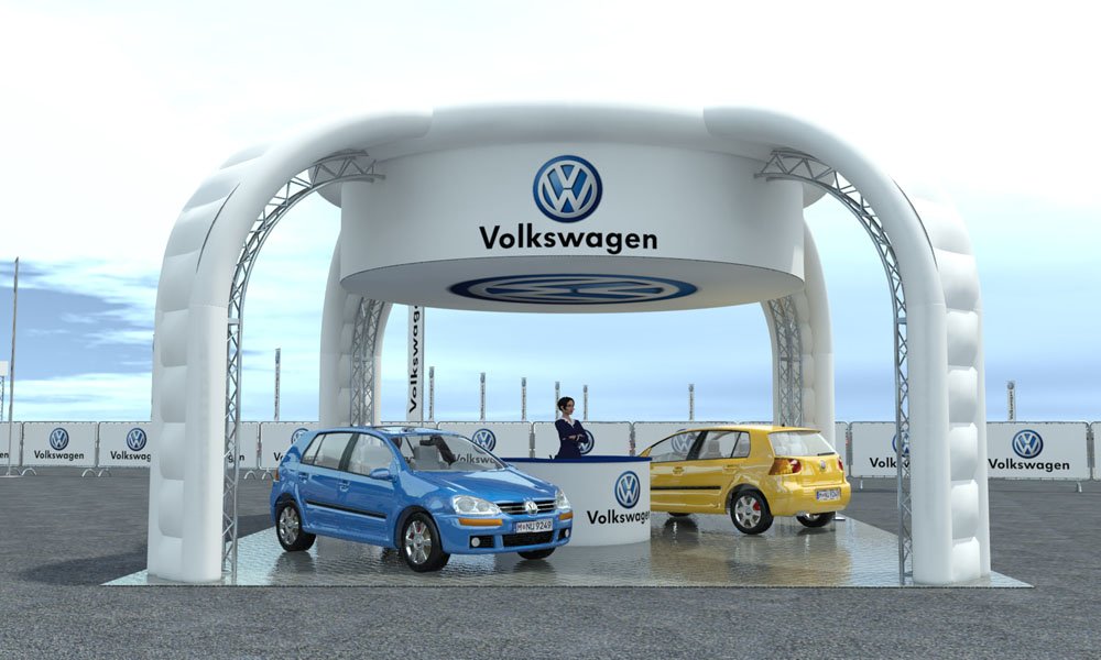 Modello 3D e render visual stand gonfiabili ad aria fredda - Peraria Fly Service (2010) #1