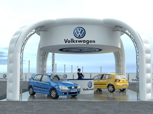 Modello 3D e render visual stand gonfiabili ad aria fredda - Peraria Fly Service (2010) #1