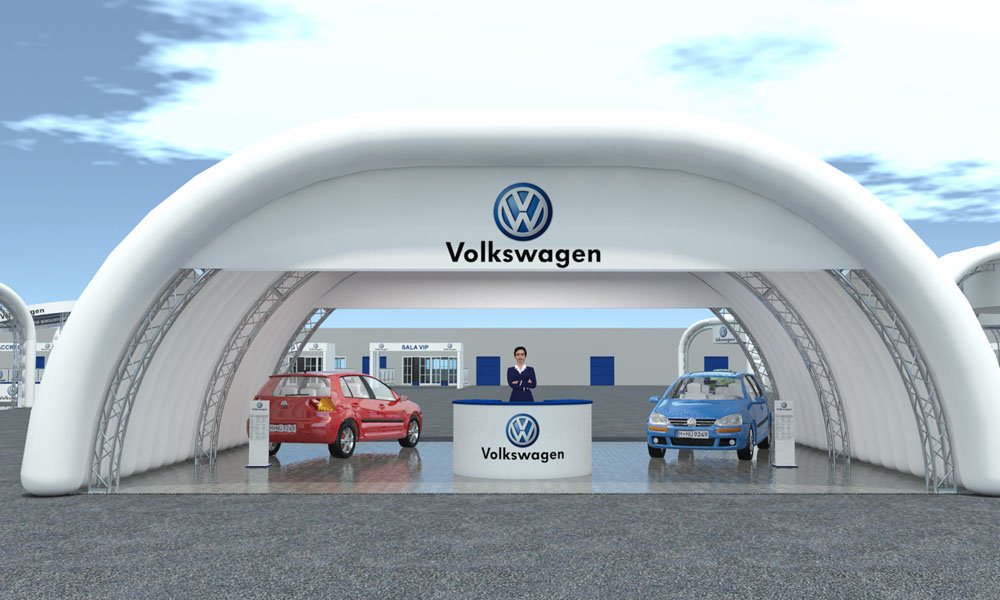 Modello 3D e render visual stand gonfiabili ad aria fredda - Peraria Fly Service (2010) #2