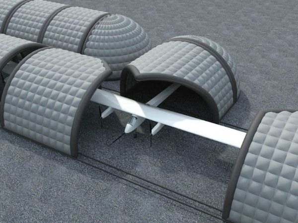 Modello 3D e render visual stand hungar gonfiabile ad aria
