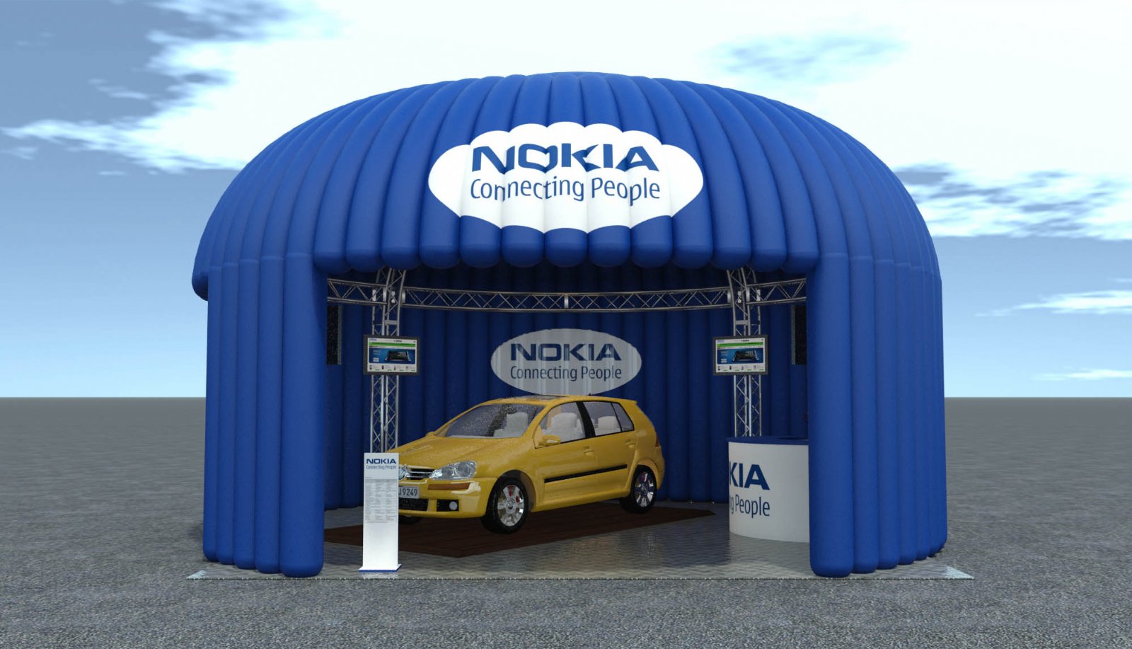 Modello 3D e render visual stand gonfiabile ad aria fredda - Peraria Fly Service (2010) #2