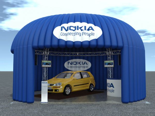 Modello 3D e render visual stand gonfiabile ad aria fredda - Peraria Fly Service (2010) #2