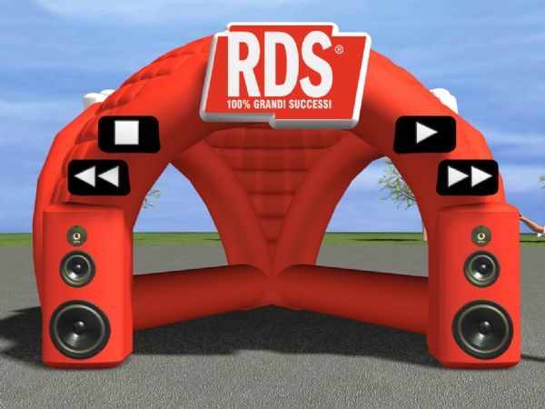 Modello 3D e render visual stand gonfiabile ad aria fredda - Peraria Fly Service (2011) #1