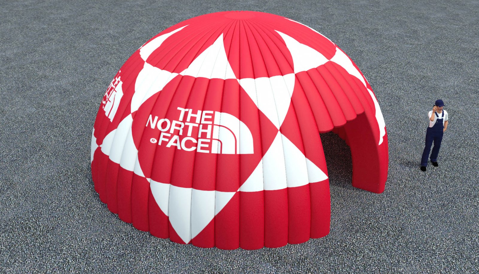Modello 3D e render visual stand gonfiabile ad aria fredda - Peraria Fly Service (2011) #2
