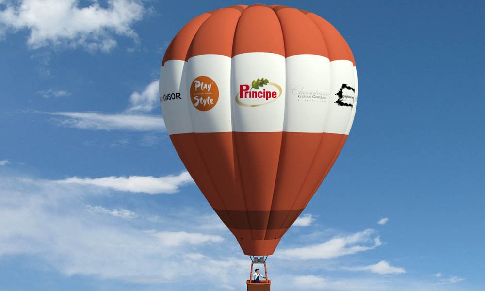 Modello 3D e render visual mongolfiera Principe