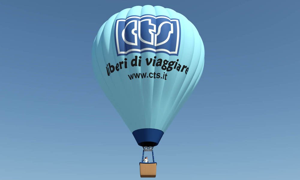Modello 3D e render visual mongolfiera CTS