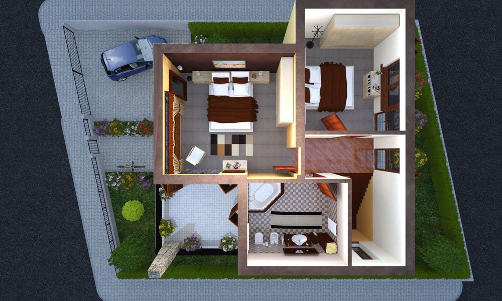 Modello 3D e Render arredamento interno Craiova Romania - Impresa Cullati (2010) #2