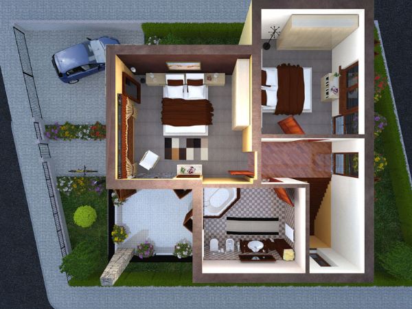 Modello 3D e Render arredamento interno Craiova Romania - Impresa Cullati (2010) #2