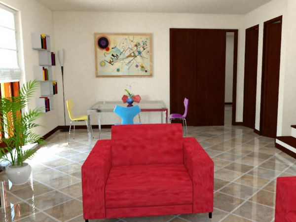 Modello 3D e Render arredamento interno