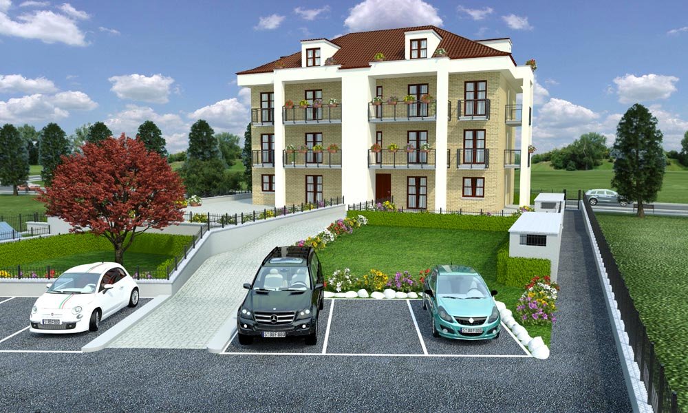 Modello 3D e Render nuovo progetto a Vinovo (TO) - G.S.A. Costruzioni (2010)