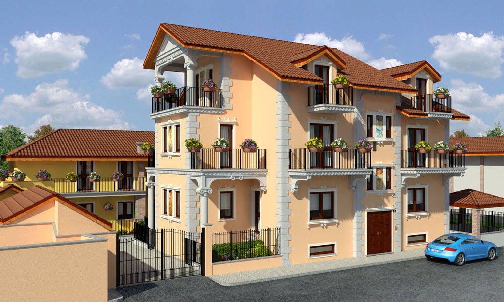 Modello 3D e Render nuovo progetto a Vinovo (TO) - La Torinese s.r.l. (2009)
