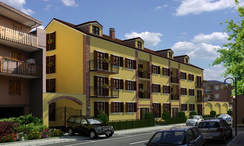 Modello 3D e Render nuovo progetto a Vinovo (TO) - G.S.A. Costruzioni (2008)
