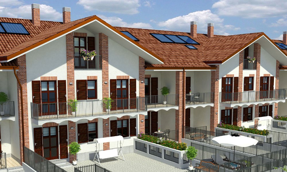 Modello 3D e Render nuovo progetto a Vinovo (TO) - G.S.A. Costruzioni (2011)