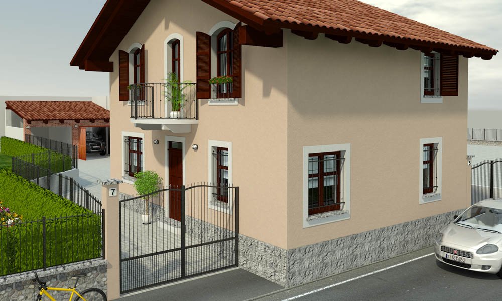 Modello 3D e Render nuovo progetto a Piobesi Torinese (TO)