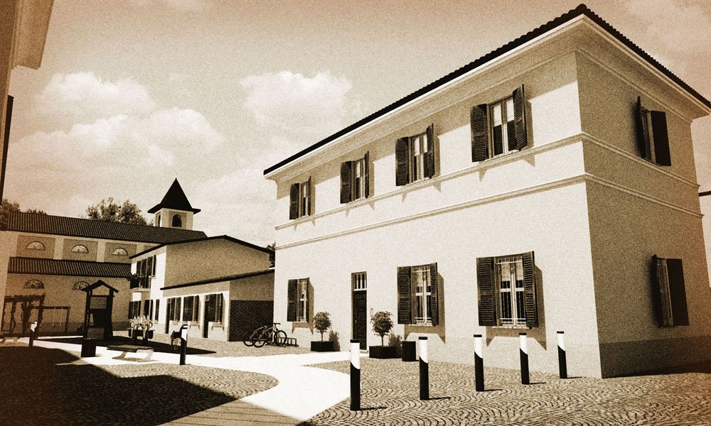 Modello 3D dell'intero centro del Comune Rivalba (TO) e Render - Tiberga Marco (2015) #2