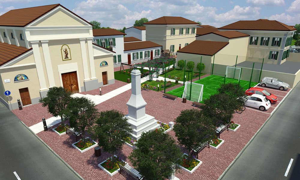 Modello 3D dell'intero centro del Comune Rivalba (TO) e Render - Tiberga Marco (2015) #3