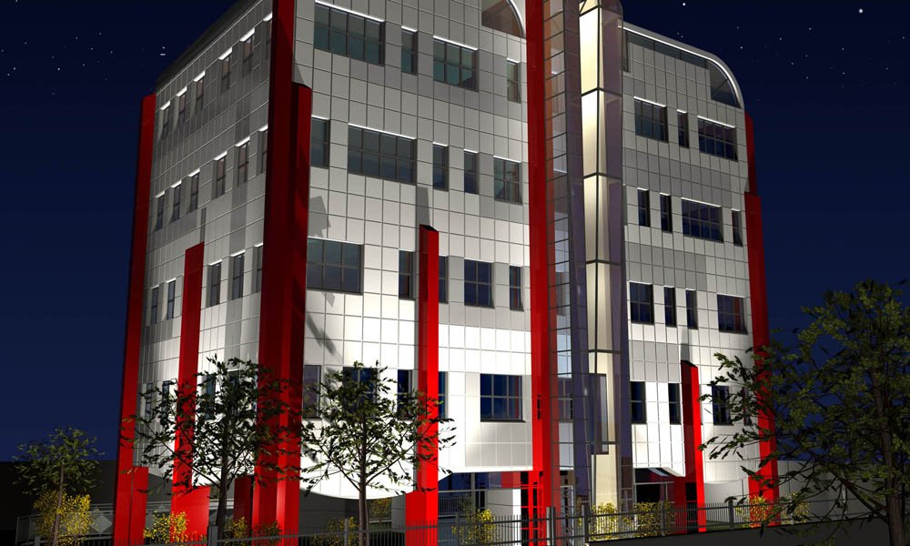 Modello 3D e Render nuovo progetto Palazzina Uffici