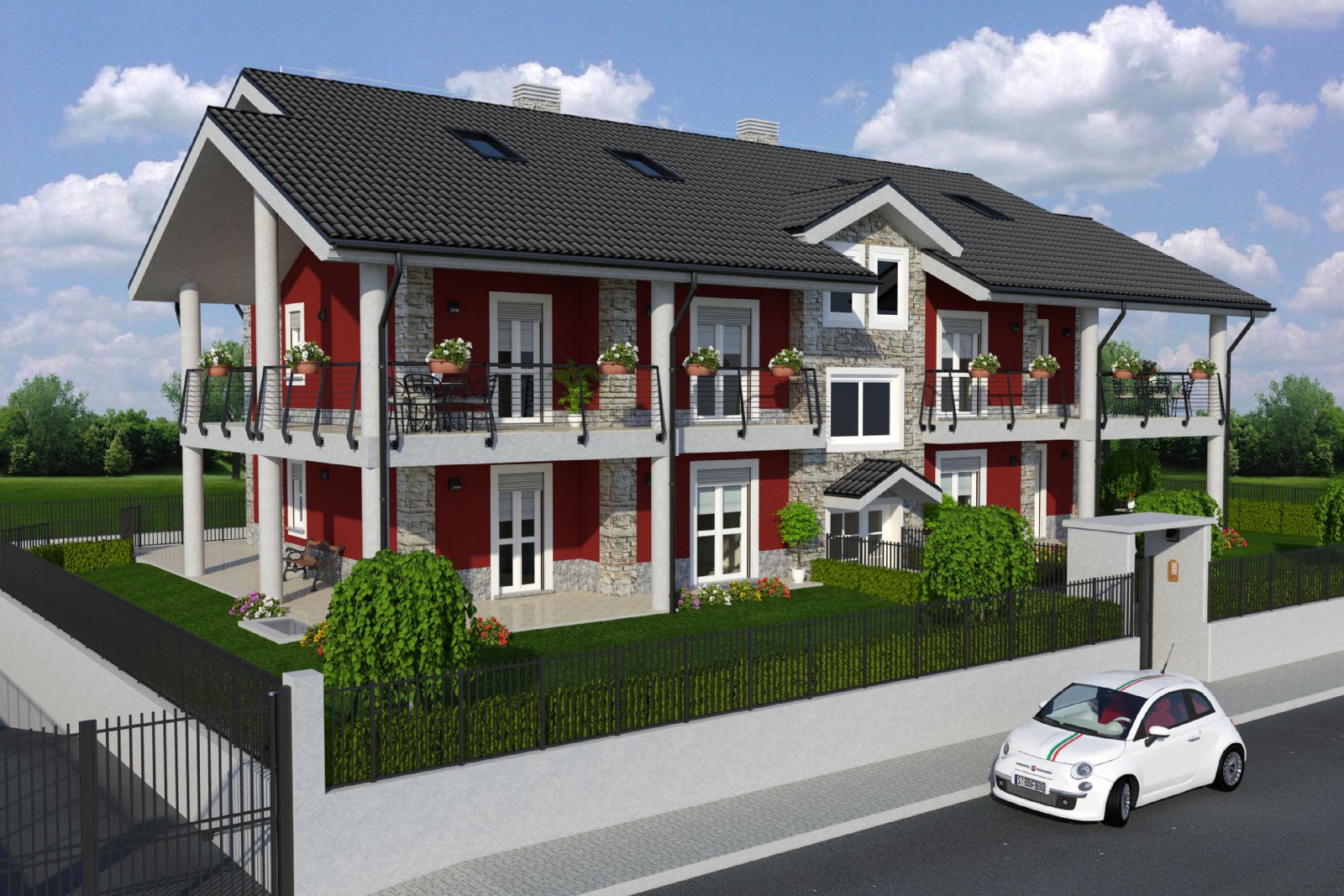 Modello 3D e Render nuovo progetto a Vinovo (TO) - G.S.A. Costruzioni (2013) #1