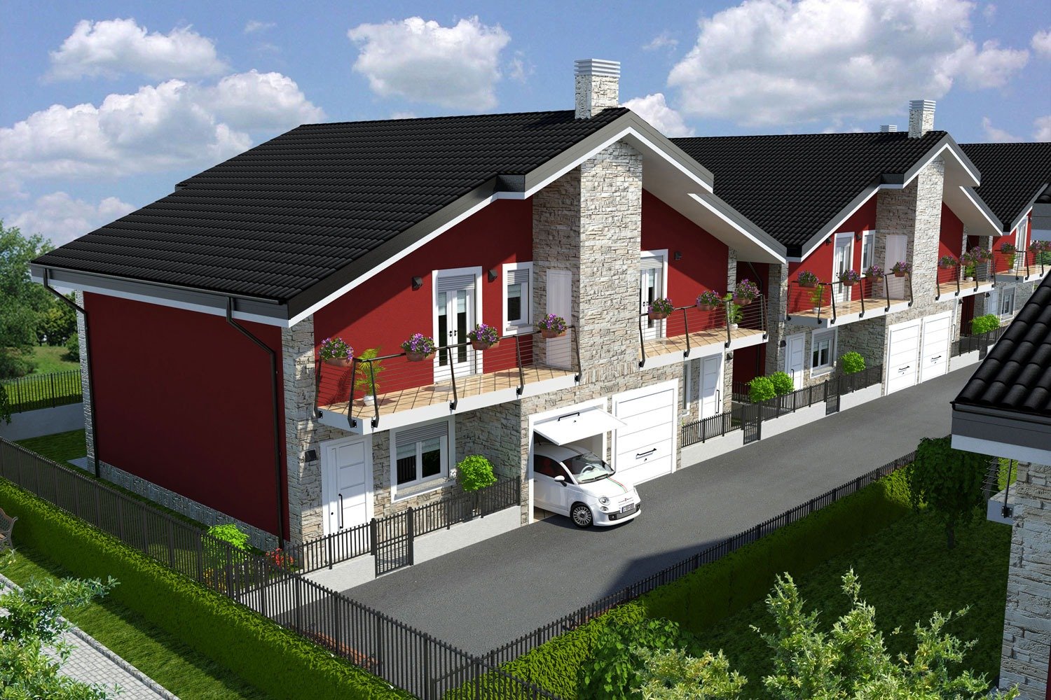 Modello 3D e Render nuovo progetto a Vinovo (TO) - G.S.A. Costruzioni (2013) #2