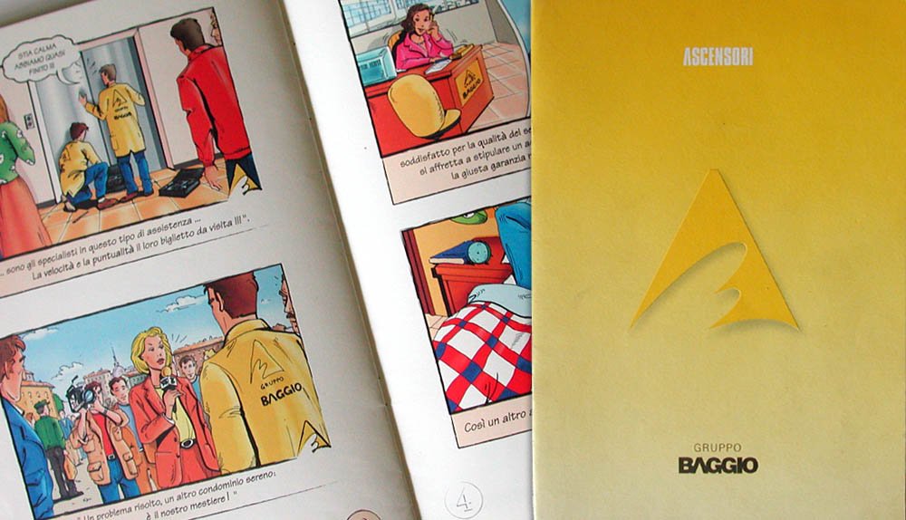Creatività e grafica brochure Baggio ascensori