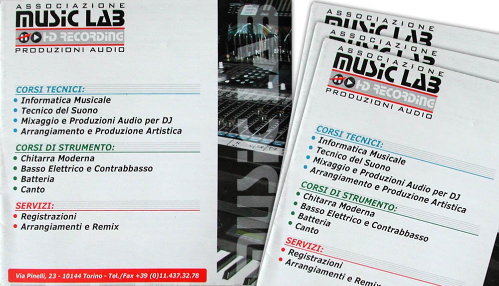 Grafica e stampa presentazione Music Lab