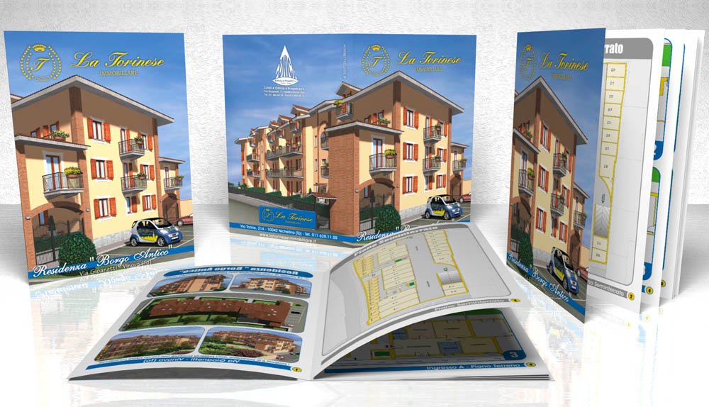 Grafica brochure nuovo progetto edile a Vinovo(TO) - La Torinese s.r.l. (2008)