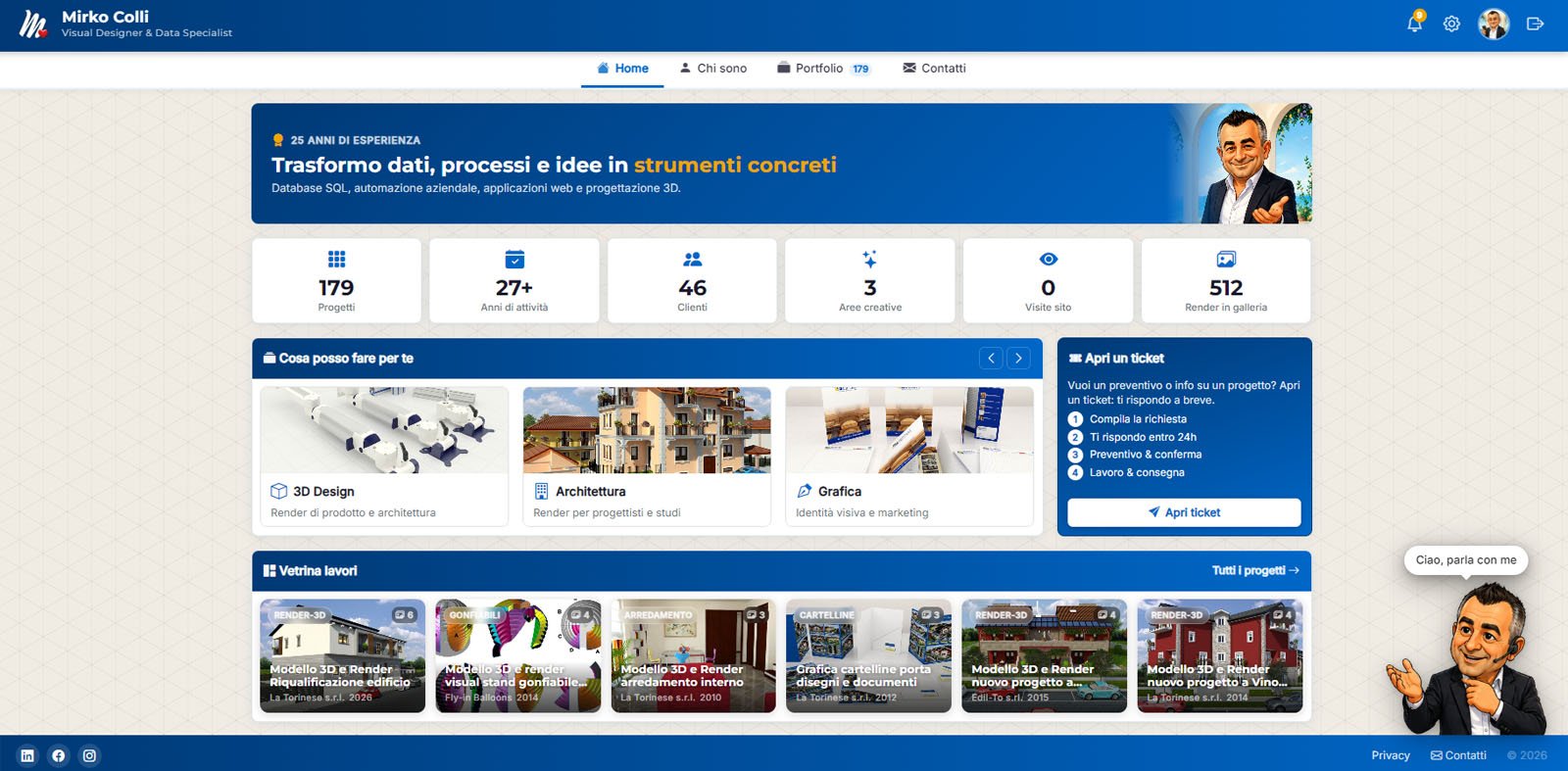 ColliDesign.it - Gestione clienti, preventivi e ticket